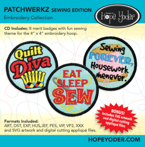 Patchwerk Sewing Edition Embroidery CD with SVG Files
