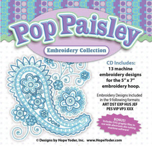Pop Paisley Embroidery CD with SVG Files