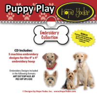 Puppy Play Embroidery CD with SVG Files - More Details
