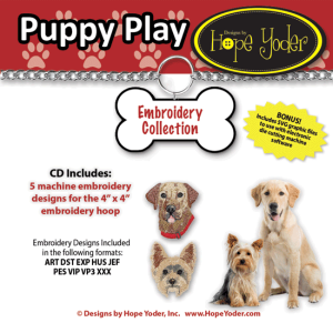Puppy Play Embroidery CD with SVG Files