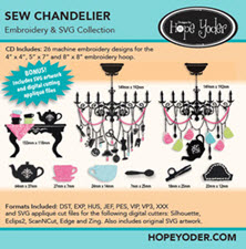 Sew Chandelier Embroidery CD with SVG Files - More Details