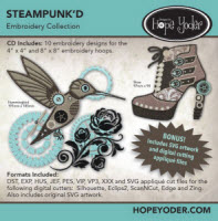 Steampunk'D Embroidery CD with SVG Files - More Details