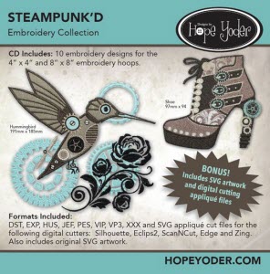 Steampunk'D Embroidery CD with SVG Files