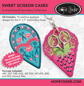 Sweet Scissor Case Embroidery CD with SVG Files