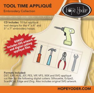 Tool Time Applique Embroidery CD with SVG Files