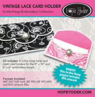 Vintage Lace Card Holders Embroidery CD with SVG Files - More Details