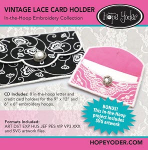 Vintage Lace Card Holders Embroidery CD with SVG Files
