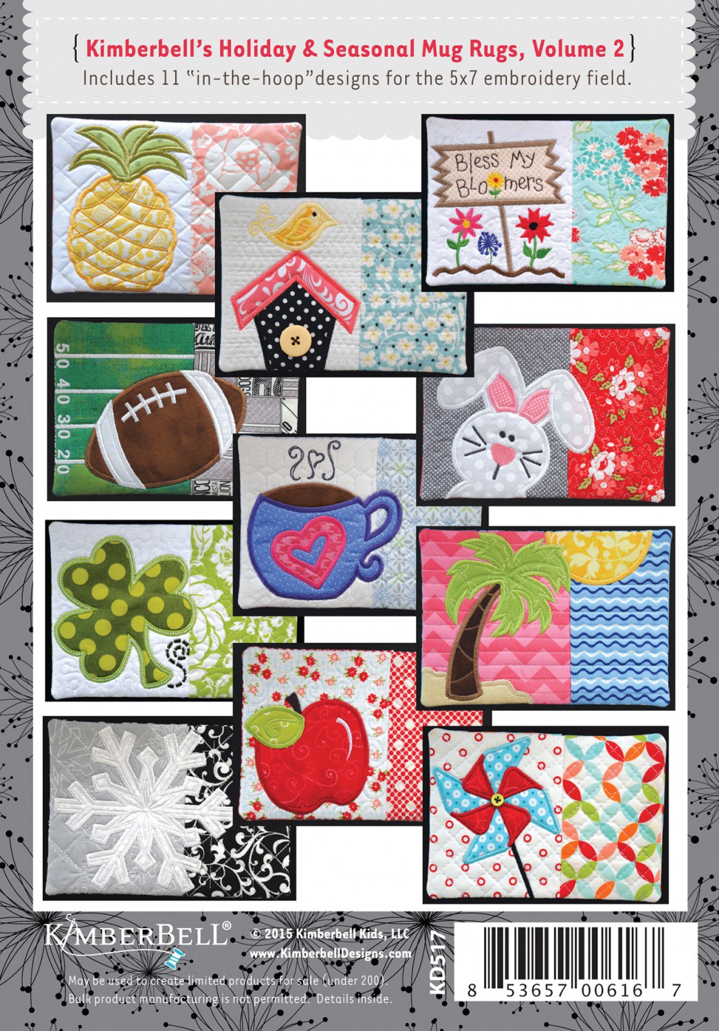 Holiday & Seasonal Mug Rugs, Volume 2 - Machine Embroidery CD