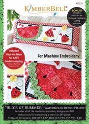Slice Of Summer Watermelon Bench Pillow (June) - Machine Embroidery CD - More Details