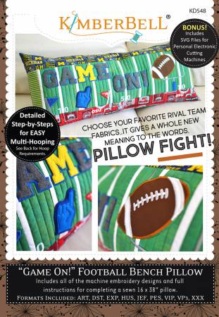 Game On! Football Bench Pillow - Machine Embroidery CD