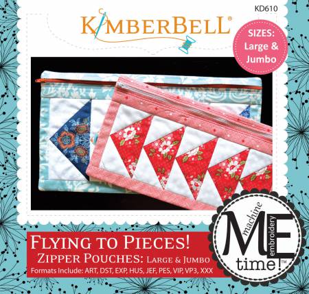 Flying to Pieces Zipper Pouch - Large & Jumbo Machine Embroidery CD - LIMITED QTY AVAILABLE!