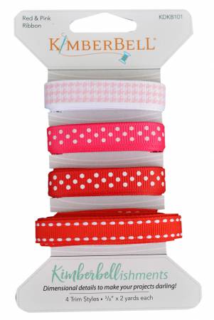 Kimberbell Embellishments - Red & Pink Ribbon Set