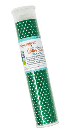 Applique Glitter Sheet -  Green Polka Dot - LIMITED QTY AVAILABLE!