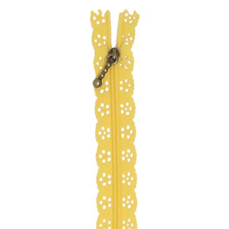 Kimberbellishments 14in Lace Zipper Canary Yellow - LIMITED QTY AVAILABLE!