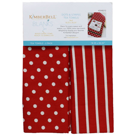 Dots and Stripes Tea Towels Red - LIMITED QTY AVAILABLE!
