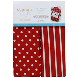 Dots and Stripes Tea Towels Red - LIMITED QTY AVAILABLE! - More Details