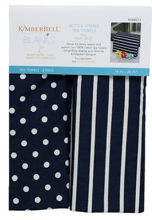 Dots and Stripes Tea Towels Navy - LIMITED QTY AVAILABLE!