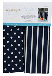Dots and Stripes Tea Towels Navy - LIMITED QTY AVAILABLE! - More Details