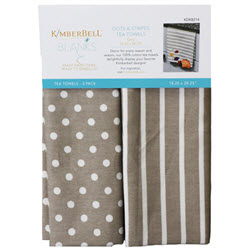 Dots and Stripes Tea Towels Grey - LIMITED QTY AVAILABLE! - More Details