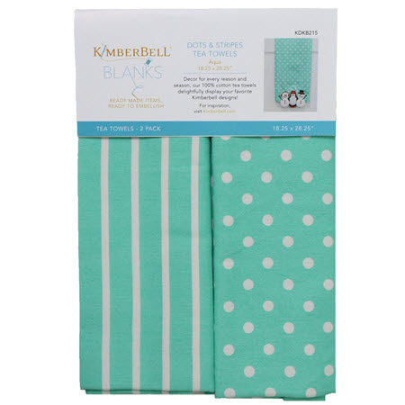 Dots and Stripes Tea Towels Aqua - LIMITED QTY AVAILABLE!