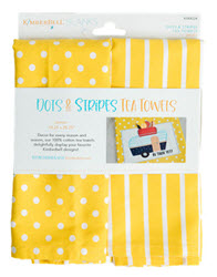 Dots & Stripes Tea Towels Lemon - LIMITED QTY AVAILABLE! - More Details
