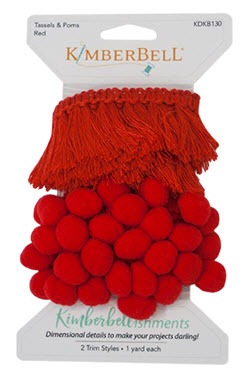 Kimberbell - Tassels & Poms Trim - Red - LIMITED QTY AVAILABLE!