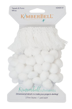 Kimberbell - Tassels & Poms Trim - White - LIMITED QTY AVAILABLE!