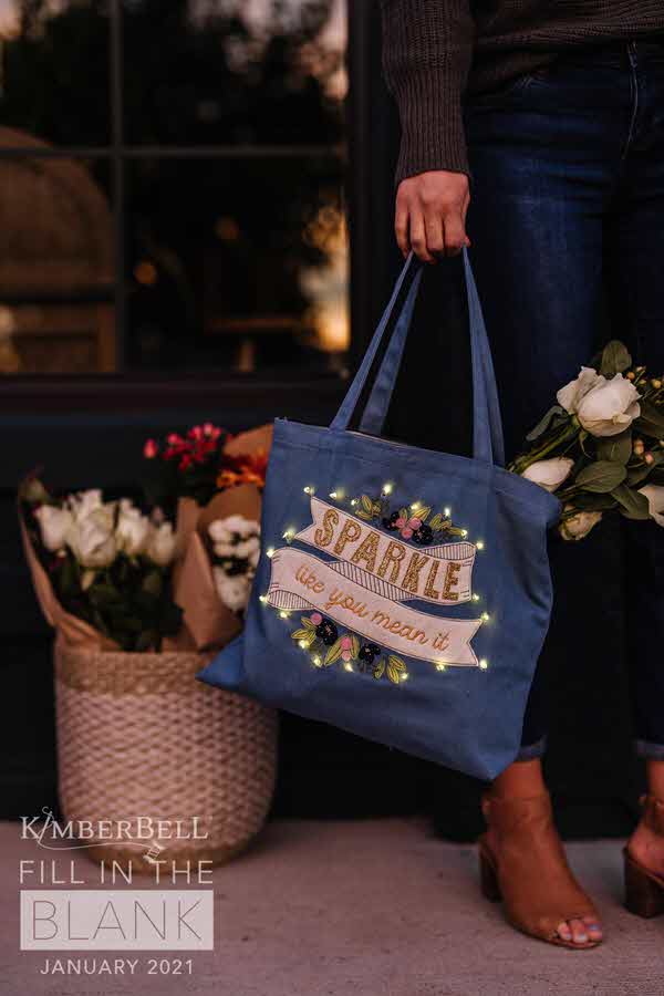 Kimberbell Sparkle Like You Mean It Chambray Tote