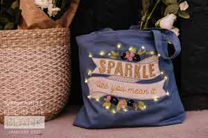Kimberbell Fill in the Blank: JANUARY 2021 PROJECT – Sparkle Like You Mean It Chambray Tote