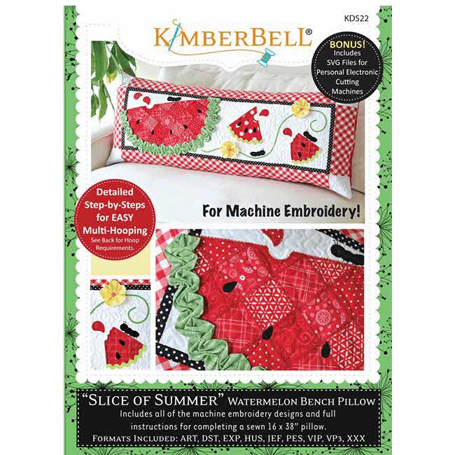 Slice Of Summer Watermelon Bench Pillow (June) - Machine Embroidery CD  -  LIMITED QTY AVAILABLE!