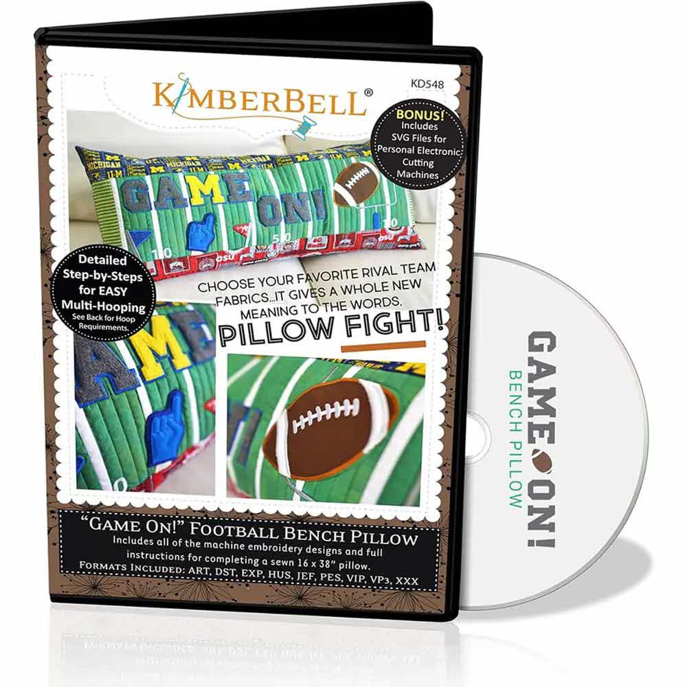 Game On! Football Bench Pillow - Machine Embroidery CD