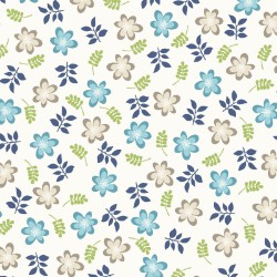 Make Yourself at Home - Friendly Flowers Soft White/Blue - More Details