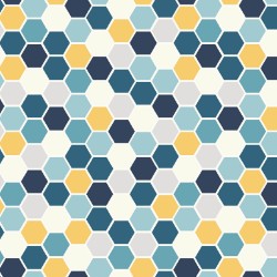 Make Yourself at Home - Mini Hexagons Blue/Sunshine - More Details