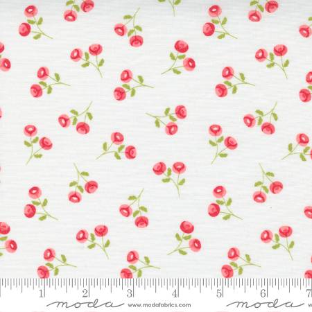 Beautiful Day - Rosebuds Floral White