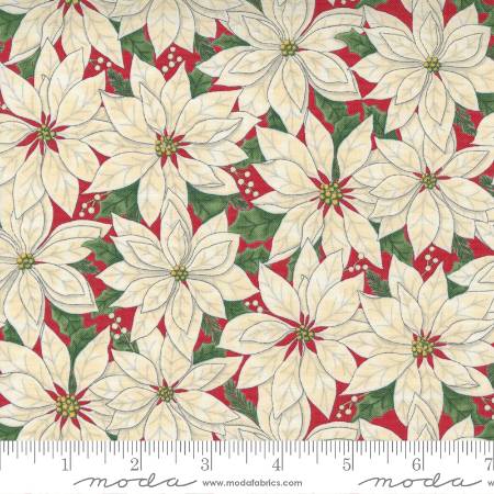 Home Sweet Holidays - Poinsettia All Over White Red