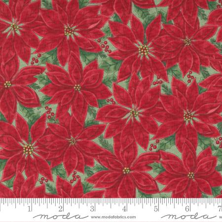 Home Sweet Holidays - Poinsettia All Over Red Green