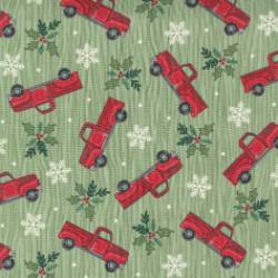 Home Sweet Holidays - Tossed Trucks Red Truck Green - More Details
