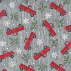 Home Sweet Holidays - Tossed Trucks Red Truck Grey - More Details