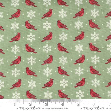 Home Sweet Holidays - Cardinals And Snowflakes Bird Green