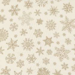 Merry Manor Metallic - Snowflake Winter Cream - More Details