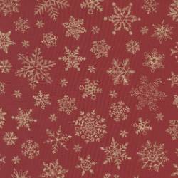 Merry Manor Metallic - Snowflake Winter Crimson - More Details