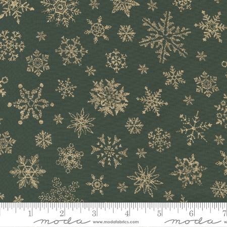 Merry Manor Metallic - Snowflake Winter Evergreen