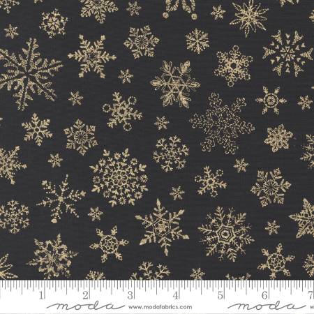 Merry Manor Metallic - Snowflake Winter Black
