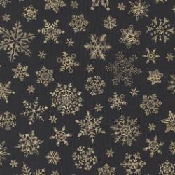 Merry Manor Metallic - Snowflake Winter Black - More Details