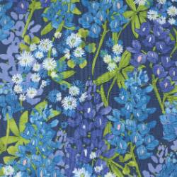 Wild Blossoms - Bluebonnets Florals Navy - More Details