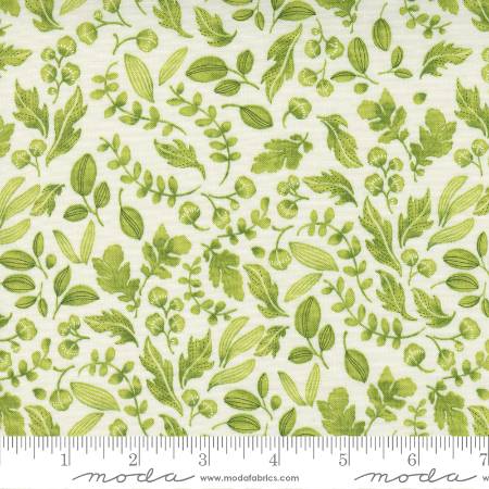Wild Blossoms - Leafy World Florals Leaf Cream Sunlit