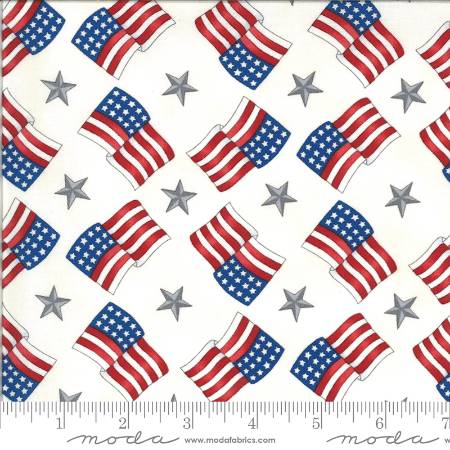 America the Beautiful - White Flags & Stripes
