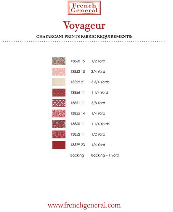 Voyageur Quilt Pattern by French General