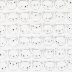 D is for Dream - Flannel White Bear Faces - More Details