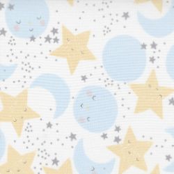 D is for Dream - Flannel White Star and Moon Faces - More Details